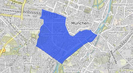 Bodenrichtwertkarte München Ludwigsvorstadt Isarvorstadt